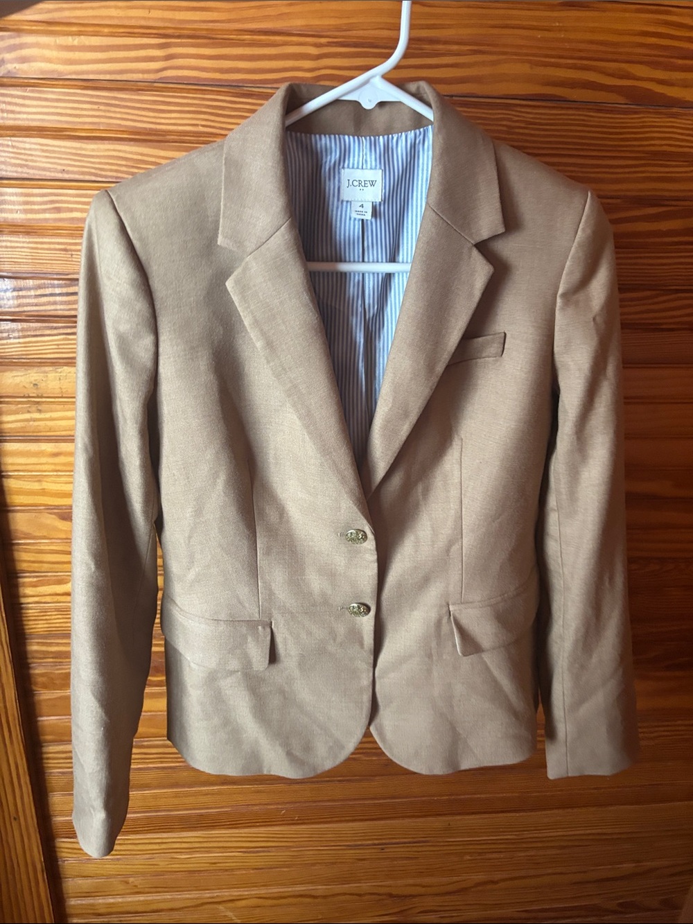 J. Crew Camel/Tan Single-Breasted Blazer
